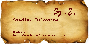 Szedlák Eufrozina névjegykártya